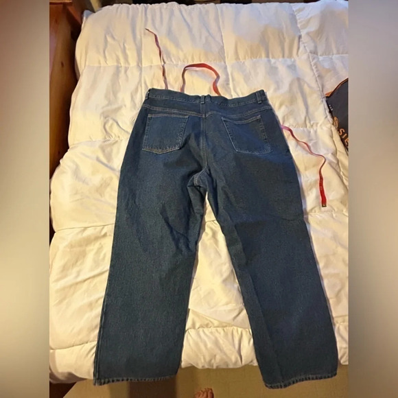 LL BEAN Original fit women’s high rise flannel lined mom jeans 20 Petite - Picture 7 of 8